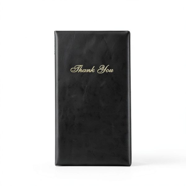 XYK Server Book 20 Black Vinyl Guest Check Presenter-2