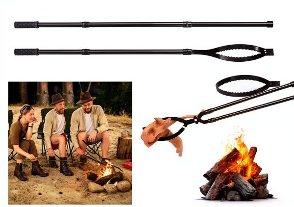 Fire Pit Tongs Set by Rasugarlary Carbon Steel Fireplace-1