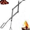 CROGOLLY Fireplace Tongs Metal Black-0