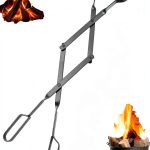 CROGOLLY Fireplace Tongs Metal Black-0