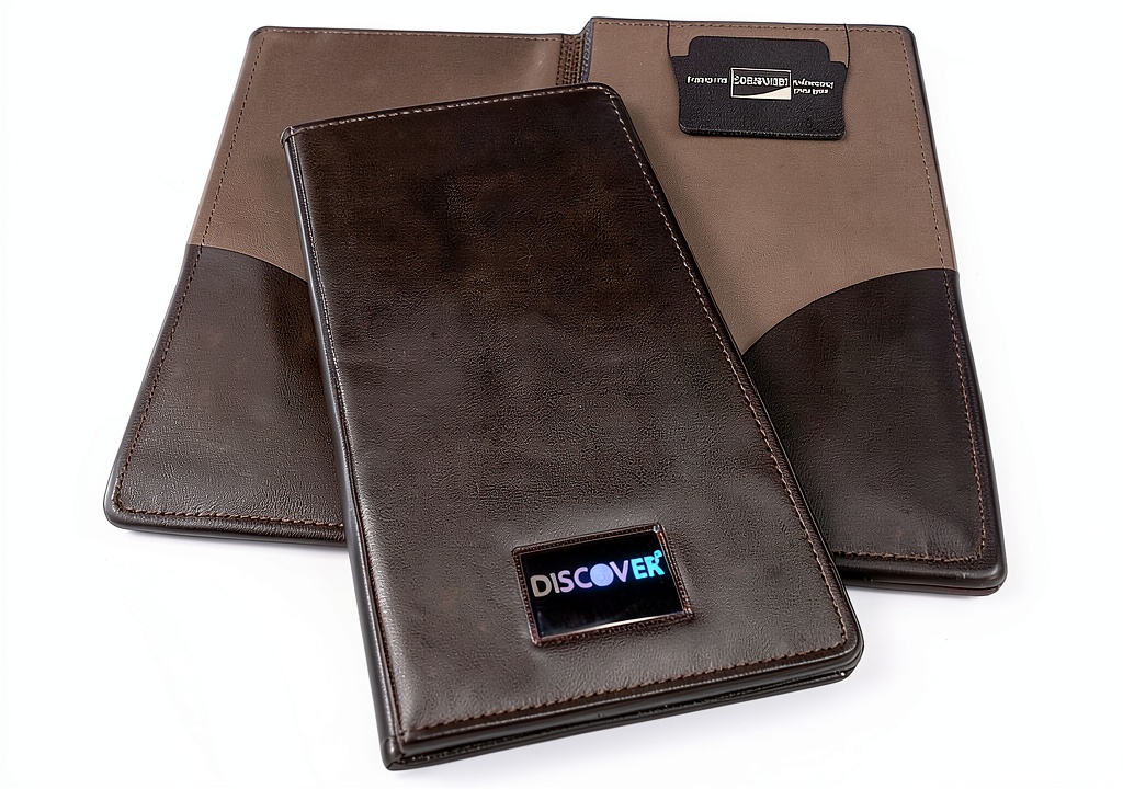 Installing Waiter check presenter black double panel restaurant on a wooden desk