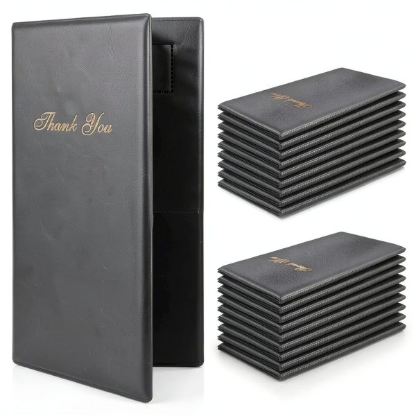 XYK Server Book 20 Black Vinyl Guest Check Presenter-0