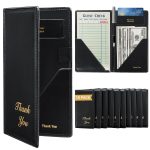 FLKQC Black Guest Check Presenter PVC Leather Waterproof-0