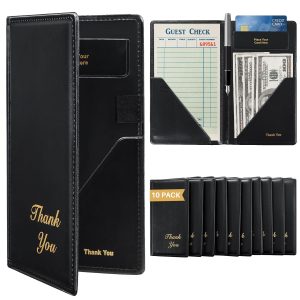 FLKQC Black Guest Check Presenter PVC Leather Waterproof-0