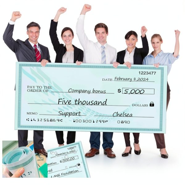Voccim Giant Fake Check Cardboard Presentation Customizable-3