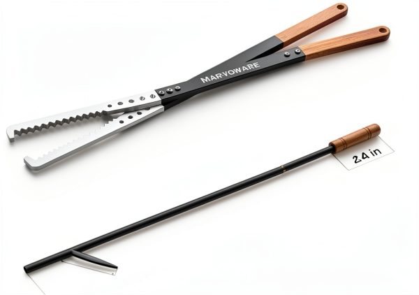 MARVOWARE Fireplace Tool Set Aluminum Oxide Wood-6