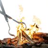 CROGOLLY Fireplace Tongs Metal Black-4