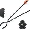 Fire Pit Tongs Set by Rasugarlary Carbon Steel Fireplace-4