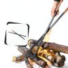MightyPhine Metal Fireplace Tongs 40in Modern-1