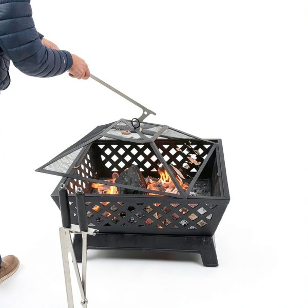 CKLT 28in Stainless Steel Fire Tongs Fireplace Accessories-4