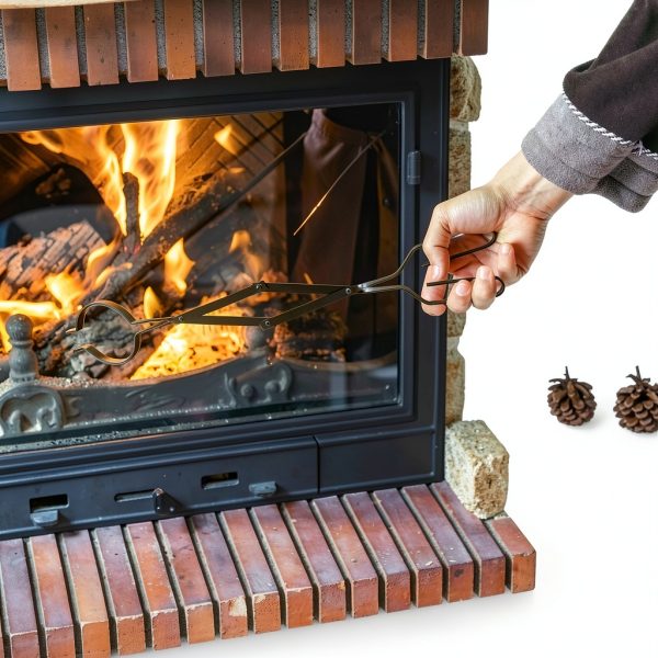 Fire Pit Tongs Pure Garden Steel Black 25in-2