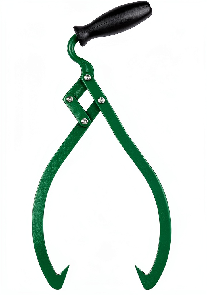 MonkeyKingBar fireplace tongs being used to lift logs in a backyard fire pit
