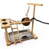 Parrot Playground Stand Natural Wood Perch Gym with Feeder by-1