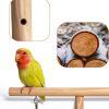 Bird Playground Vibriskape Wood Stand with Perch, Toys and Food Cups-5