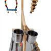 Hamiledyi Parrot Playground Play Stand with Feeder Cups Swings Ladder-2