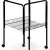Prevue Rolling Stand with Shelf Black Small Heavy Duty Birdcage Stand-1