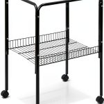Prevue Rolling Stand with Shelf Black Small Heavy Duty Birdcage Stand-0