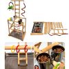 Bird Play Stand Large Natural Wood Parrot Perch by Niwaes-4