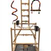 Bird Play Stand Large Natural Wood Parrot Perch by Niwaes-1
