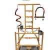 Bird Play Stand Large Natural Wood Parrot Perch by Niwaes-3