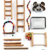 Bird Play Stand Large Natural Wood Parrot Perch by Niwaes-2