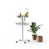 Bird Stand PawHut with Wheels, Stainless Steel Bowls, White-1