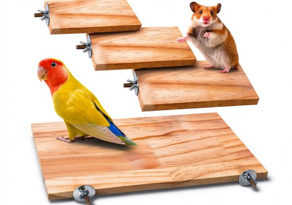 Bird Platforms BILLIOTEAM 4-Size Wood Perches & Stand Boards-0