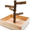 Bird Perch Stand Hamiledyi Wood Playground for Parrots, Parakeets-4