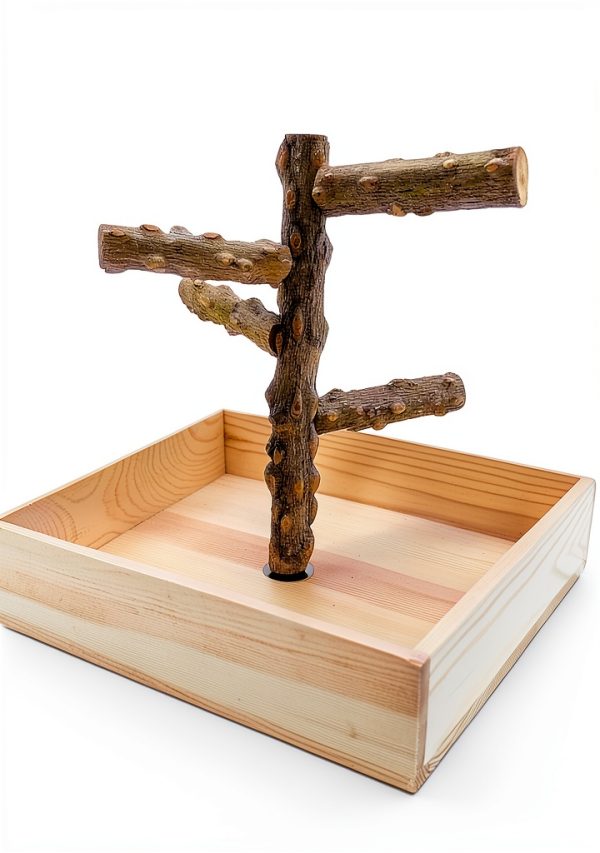 Bird Perch Stand Hamiledyi Wood Playground for Parrots, Parakeets-4