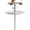 Bird Stand PawHut with Wheels, Stainless Steel Bowls, White-0