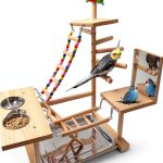 Wooden Bird Parrots Playground with Ladder and Chewing Toys-0