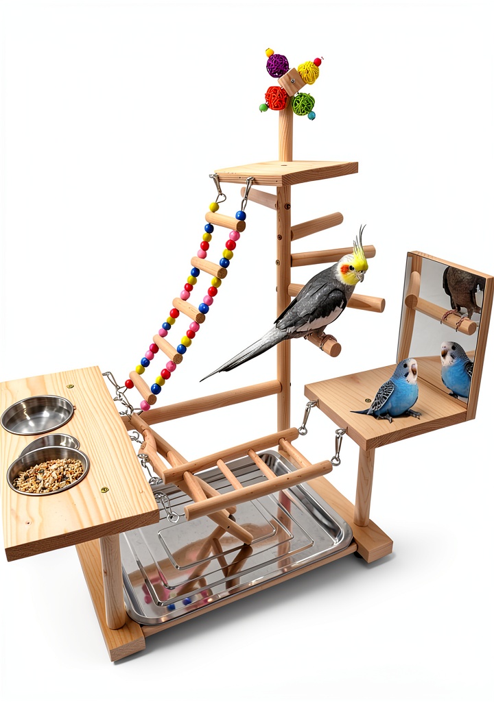 wooden bird stand