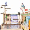 Bird Playground with Feeder Cups, Wooden Parrot Play Stand for Cockatiel, Parakeet-6