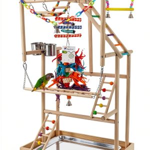Parrot Playground Large 4 Layers - Small Bird Playground Parakeet Play Stand Bird Gym Parrots playpen Play Playstand Parrot Tree for Cockatiel Lovebirds Conure Cockatoos Finch Budgies-0