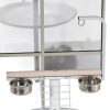 Bird Stand PawHut with Wheels, Stainless Steel Bowls, White-8