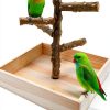 Bird Perch Stand Hamiledyi Wood Playground for Parrots, Parakeets-0