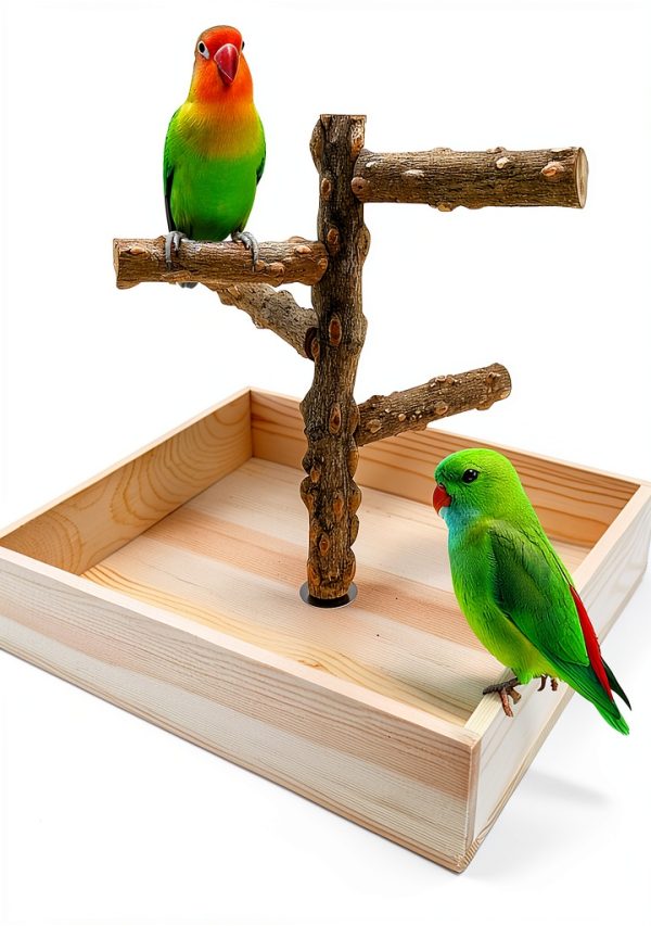 Bird Perch Stand Hamiledyi Wood Playground for Parrots, Parakeets-0