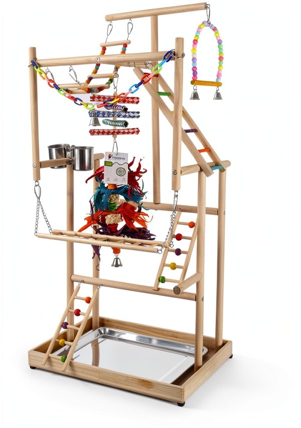 Parrot Playground Large 4 Layers - Small Bird Playground Parakeet Play Stand Bird Gym Parrots playpen Play Playstand Parrot Tree for Cockatiel Lovebirds Conure Cockatoos Finch Budgies-3