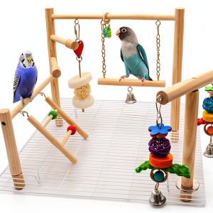 Small Bird Playground Wondwo Top Cage Stand for Parrots White Small-0