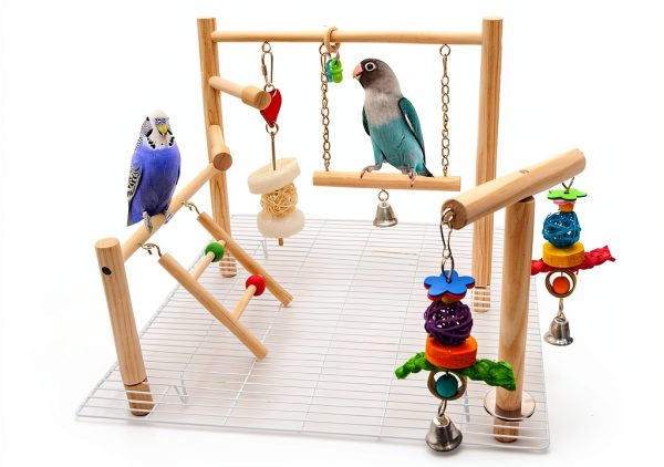 Small Bird Playground Wondwo Top Cage Stand for Parrots White Small-0