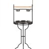 COZIWOW 72" Parrot Stand,Stainless Steel Tray Bowls Large Bird Playstand,Parrot Perch with Easy Grip,Wrought Iron Bird Stand with Toy Hook,Macaw Play Gym Ground Stand Rolling Wheel,Pet Gift-3