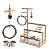 Bird Playground Natural Wooden Bird Stand Features Removable Tray, Feeding Cup, Bird Swing, Chew Toy, And Other Cage Accessories.Suitable for Most Parrots Including Long-Tailed Parrots and Budgerigars-1