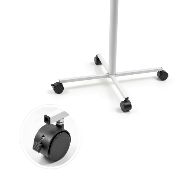 Bird Stand PawHut with Wheels, Stainless Steel Bowls, White-3