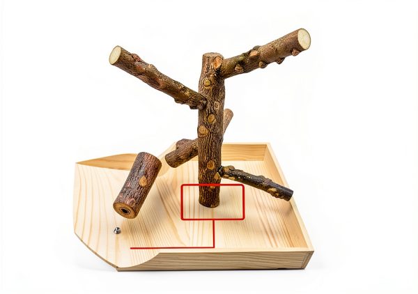 Bird Perch Stand Hamiledyi Wood Playground for Parrots, Parakeets-5