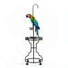 COZIWOW 72" Parrot Stand,Stainless Steel Tray Bowls Large Bird Playstand,Parrot Perch with Easy Grip,Wrought Iron Bird Stand with Toy Hook,Macaw Play Gym Ground Stand Rolling Wheel,Pet Gift-5