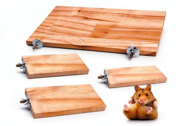 Bird Platforms BILLIOTEAM 4-Size Wood Perches & Stand Boards-1