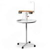 Bird Stand PawHut with Wheels, Stainless Steel Bowls, White-6