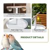 Bird Stand PawHut with Wheels, Stainless Steel Bowls, White-4